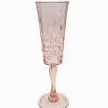 Acrylic Crystal Cut Flute Glass Pink