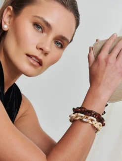 Acrylic Link Bracelet Light Tortoise