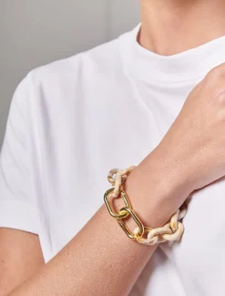 Acrylic Link Bracelet Light Tortoise