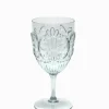 Acrylic Wine Glass Scollop Clear
