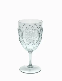 Acrylic Wine Glass Scollop Clear