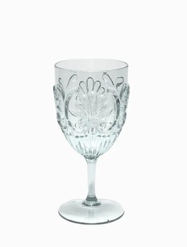 Acrylic Wine Glass Scollop Clear