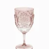 Acrylic Wine Glass Scollop Blush
