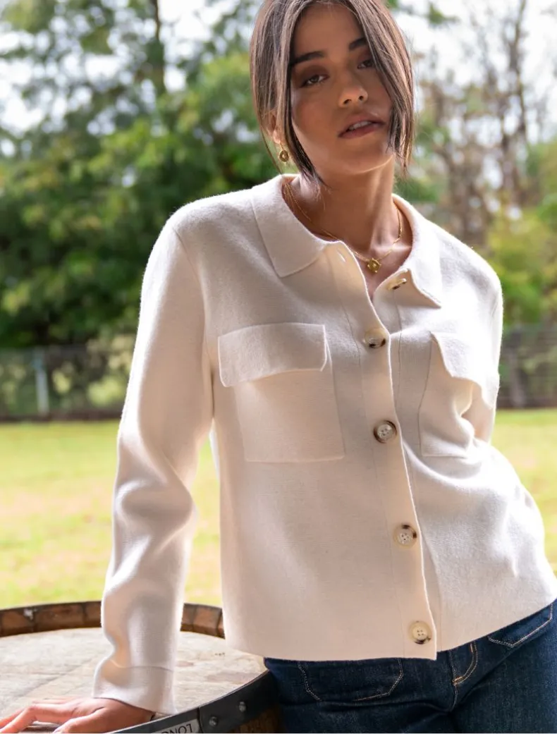 Alhambra Knit Jacket Ivory