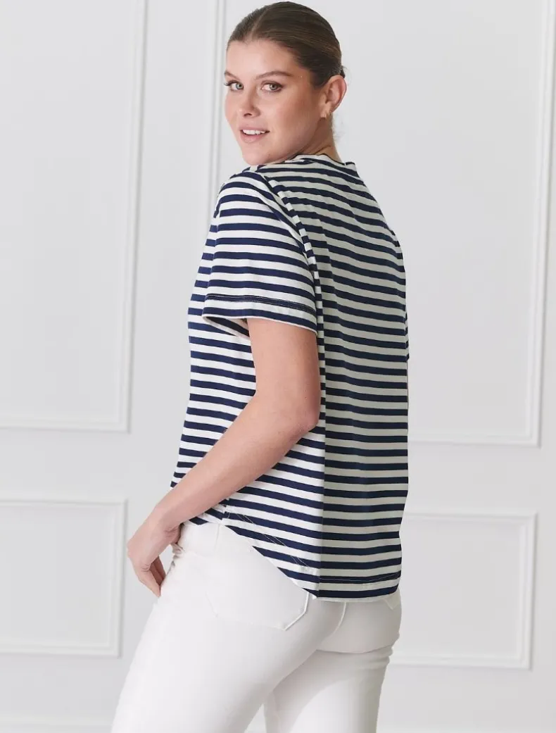 Alice Striped Tee Navy