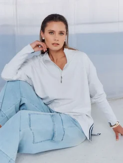 Alysha Zip Through Sweatshirt Grey
