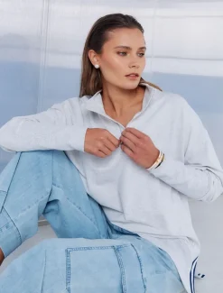 Alysha Zip Through Sweatshirt Grey