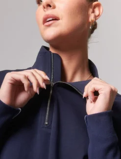 Alysha Zip Through Sweatshirt Navy