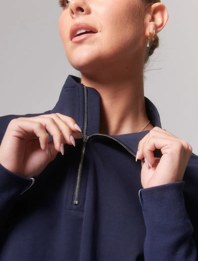 Alysha Zip Through Sweatshirt Navy