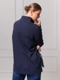 Alysha Zip Through Sweatshirt Navy