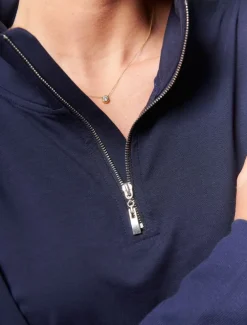 Alysha Zip Through Sweatshirt Navy