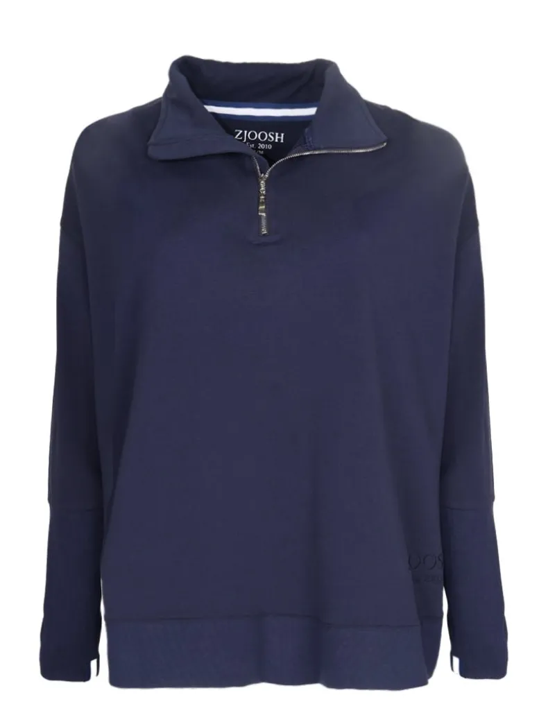 Alysha Zip Through Sweatshirt Navy