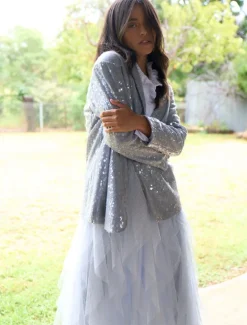 Anais Sequin Jacket Blue