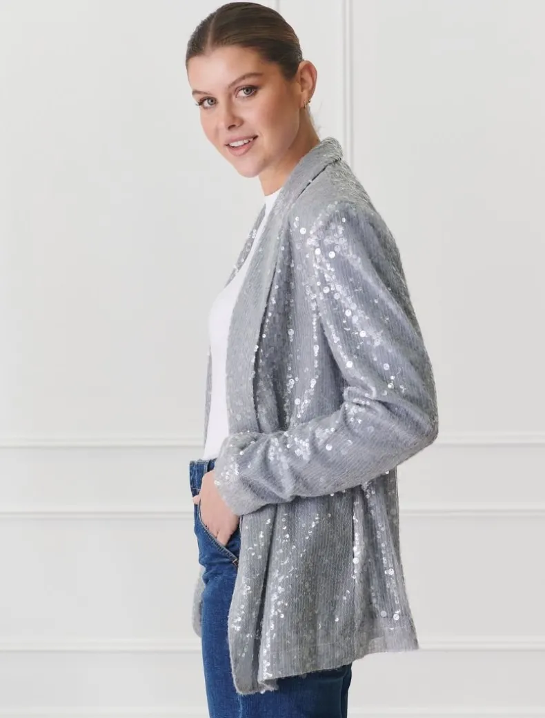 Anais Sequin Jacket Blue