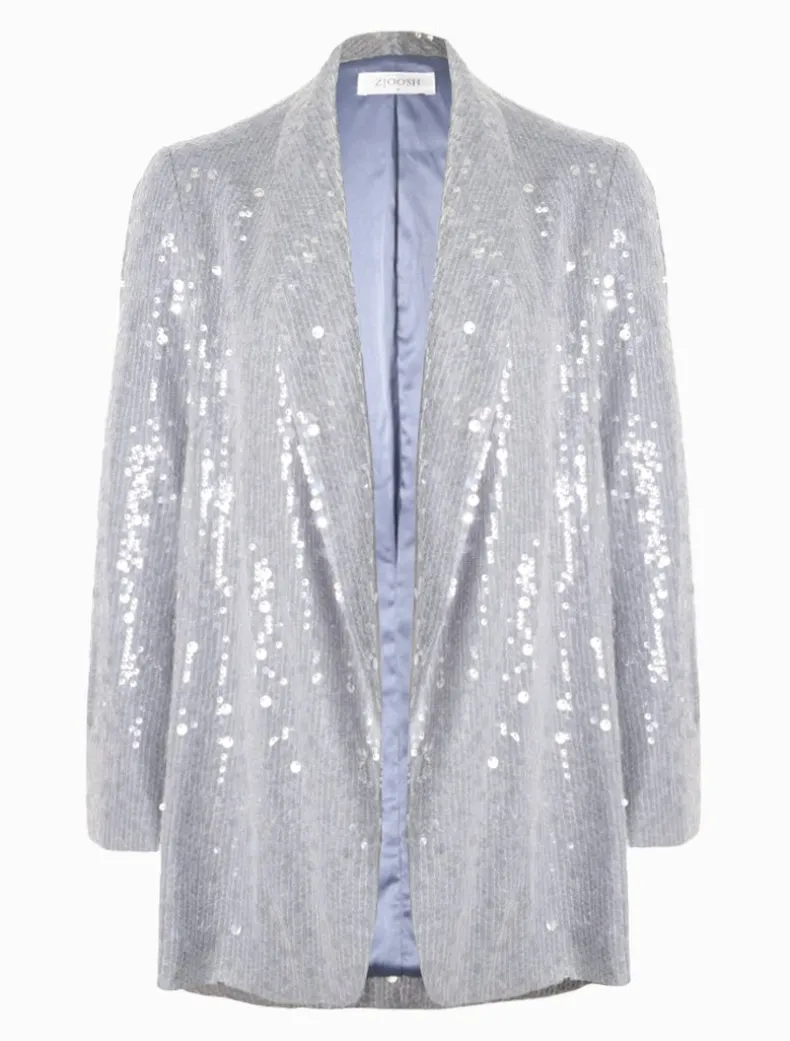 Anais Sequin Jacket Blue