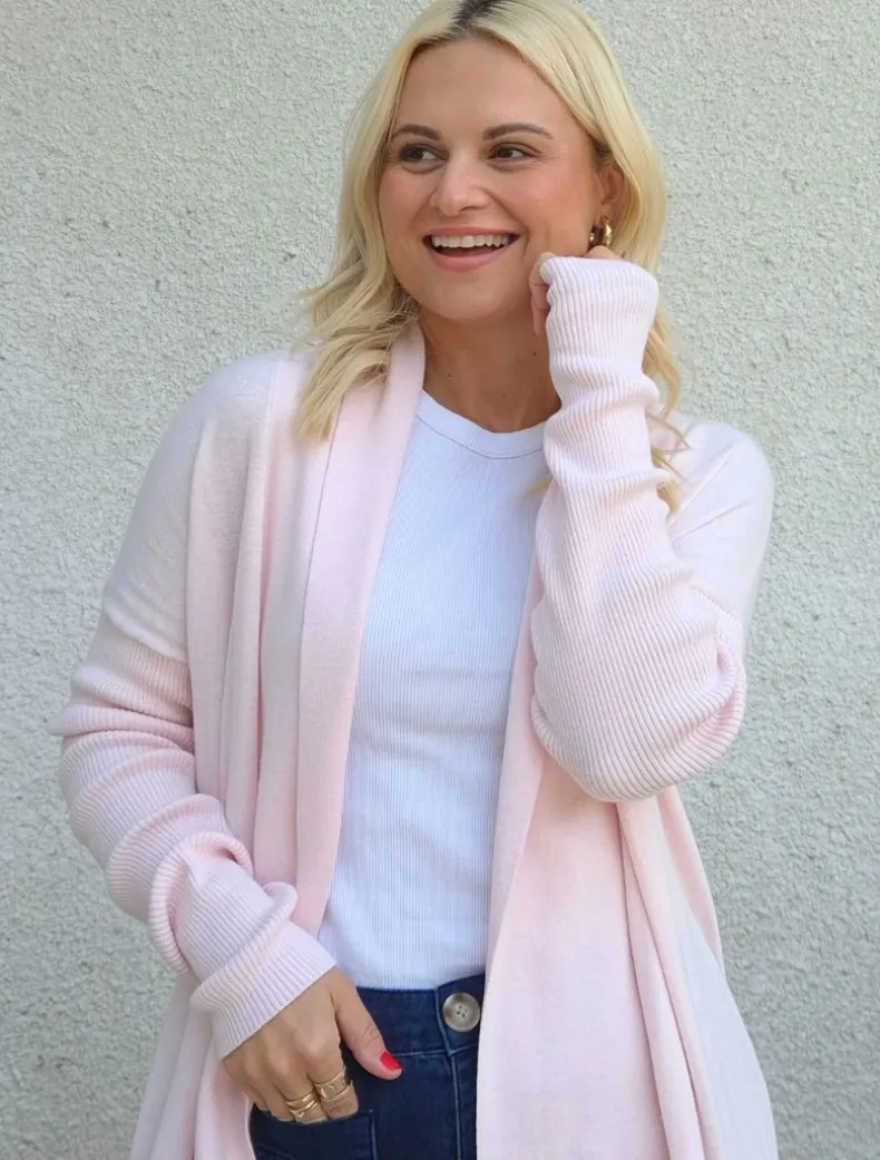 Aspen Lounge Wrap Cardigan Pink