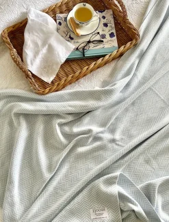 Astor Knit Blanket Duck Egg Blue