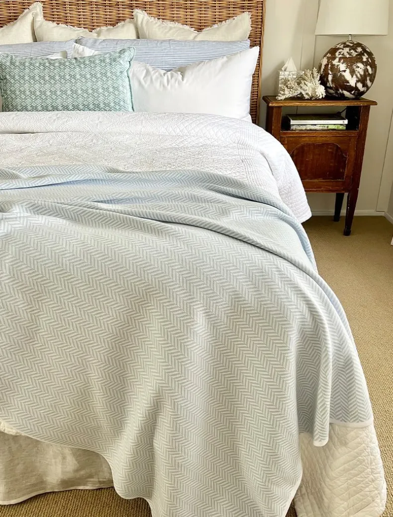 Astor Knit Blanket Duck Egg Blue