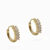 Baguette Crystal Hoops Gold