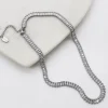 Baguette Crystal Necklace Silver