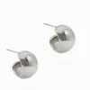 Ball Hoop Earrings Silver
