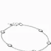 Bezel Set Cubic Zirconia Chain Bracelet Rhodium