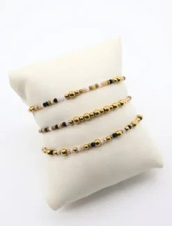 Black and Gold Bracelet Set