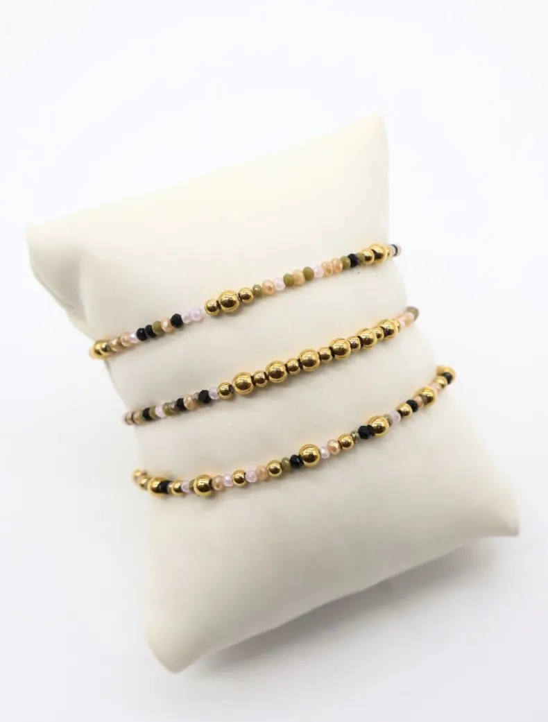 Black and Gold Bracelet Set