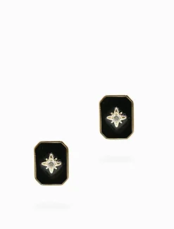Black Enamel Studs