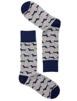 Blue Stripe Dachies Socks