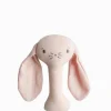 Bobby Bunny Stick Rattle Linen Pink