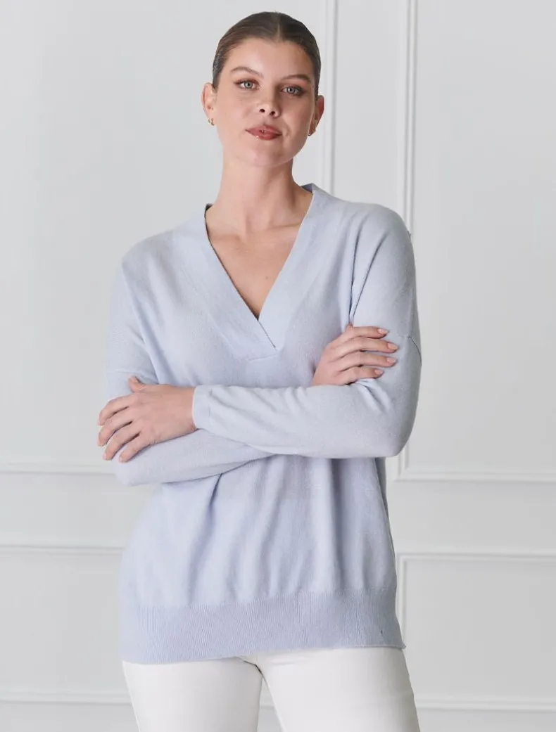 Boyfriend Cashmere Jumper Pale Blue