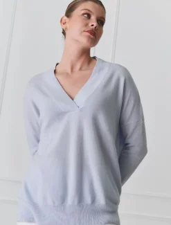 Boyfriend Cashmere Jumper Pale Blue