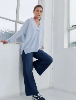 Boyfriend Cashmere Jumper Pale Blue