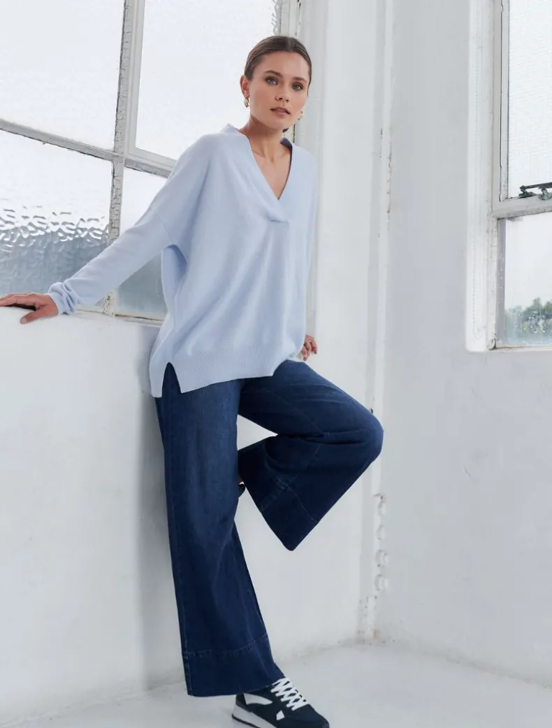 Boyfriend Cashmere Jumper Pale Blue