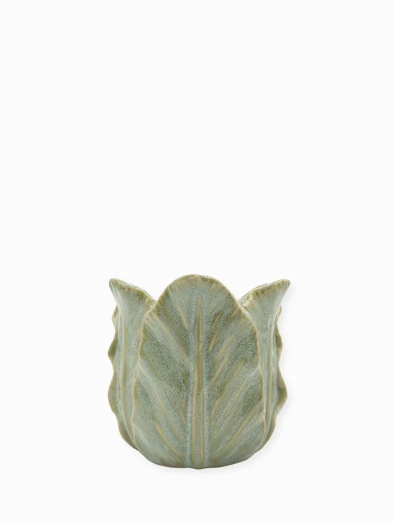 Cabbage Leaf Pot Light Green Small