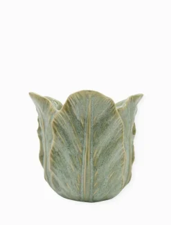 Cabbage Leaf Pot Light Green Large
