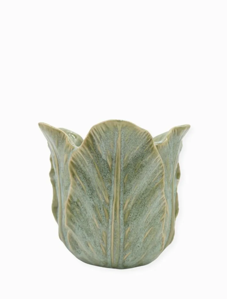 Cabbage Leaf Pot Light Green Large