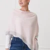 Cashmere Border Ponchette Pink Grey