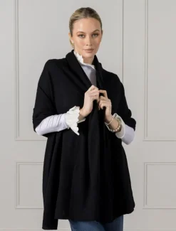 Cashmere Double Width Scarf Black