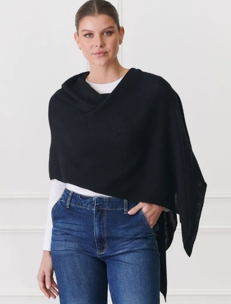 Cashmere Ponchette Black