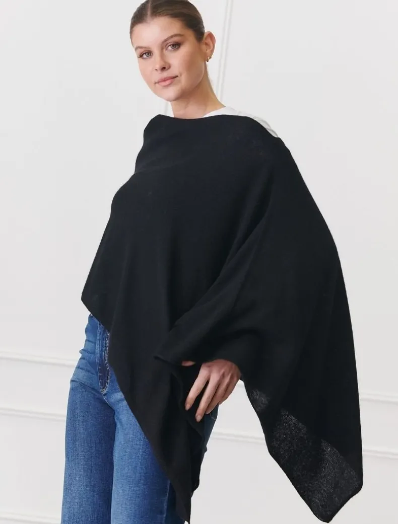 Cashmere Ponchette Black