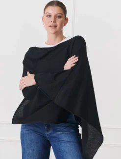 Cashmere Ponchette Black