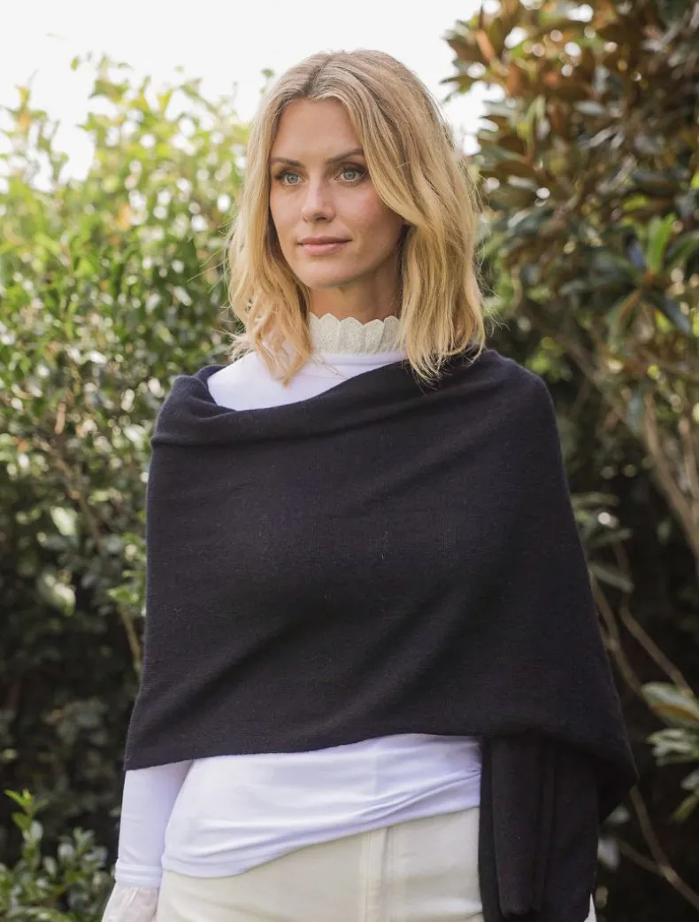 Cashmere Ponchette Black