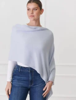 Cashmere Ponchette Pale Blue