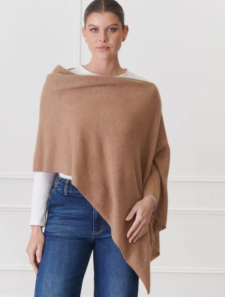 Cashmere Ponchette Tan