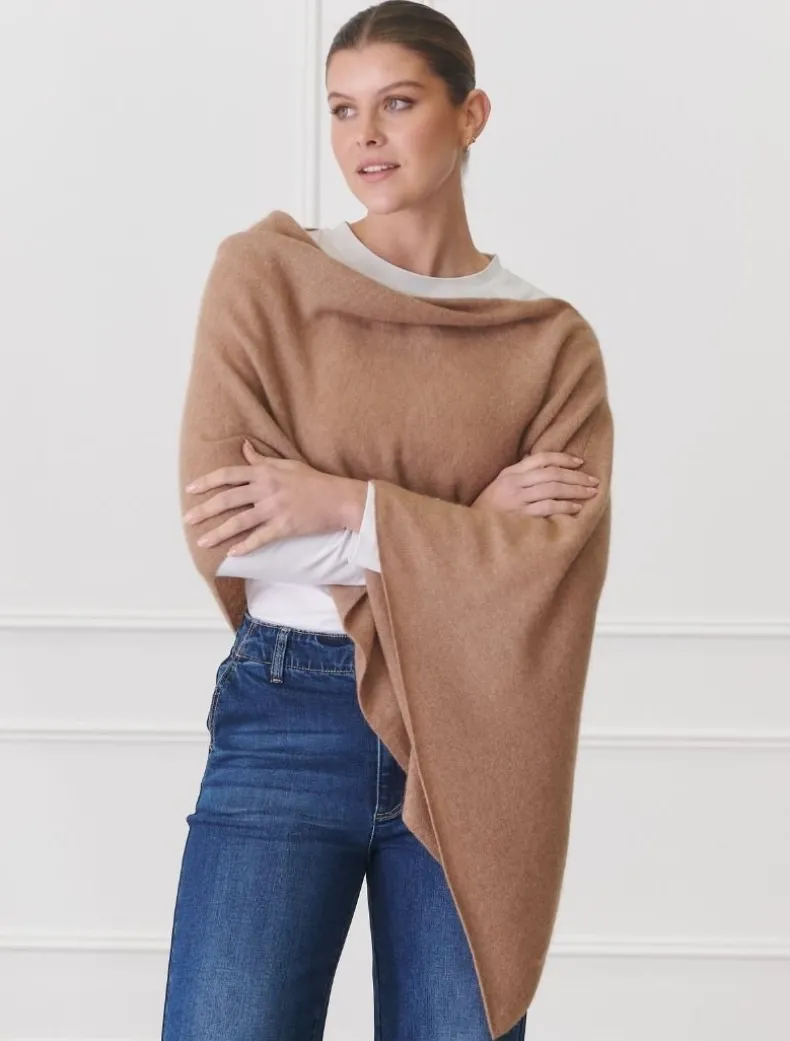 Cashmere Ponchette Tan