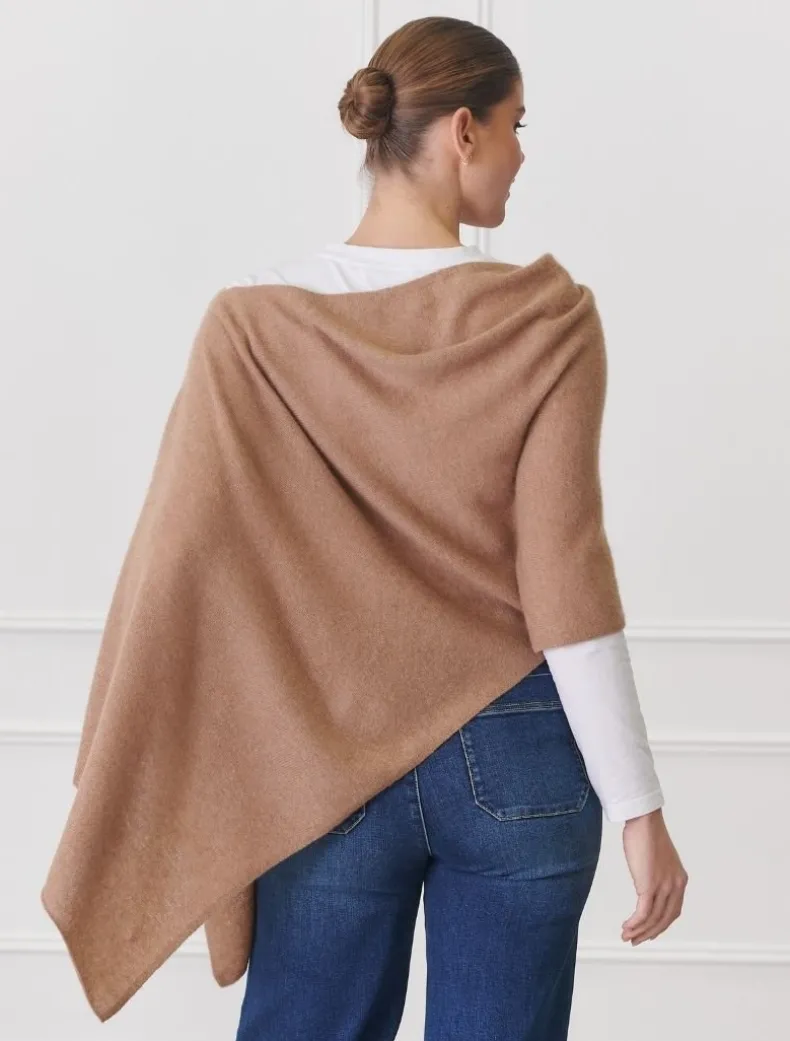 Cashmere Ponchette Tan