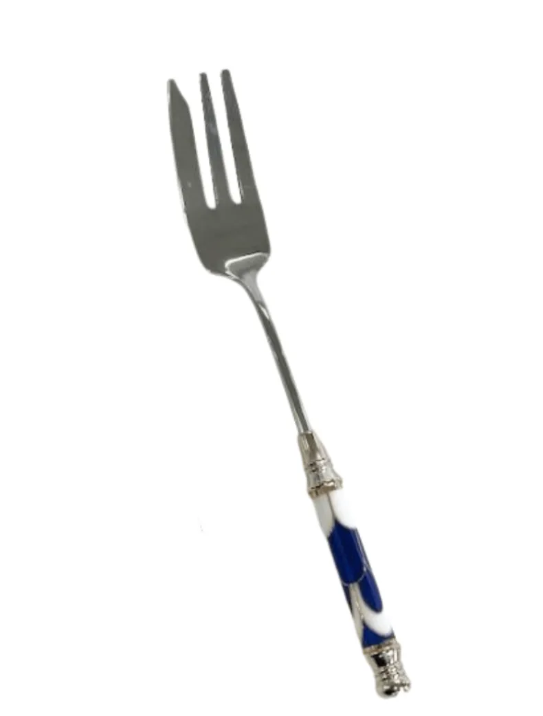 Ceramic Blue Arch Tile Pattern Fork Silver