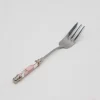 Ceramic Pink Stripe Fork Silver